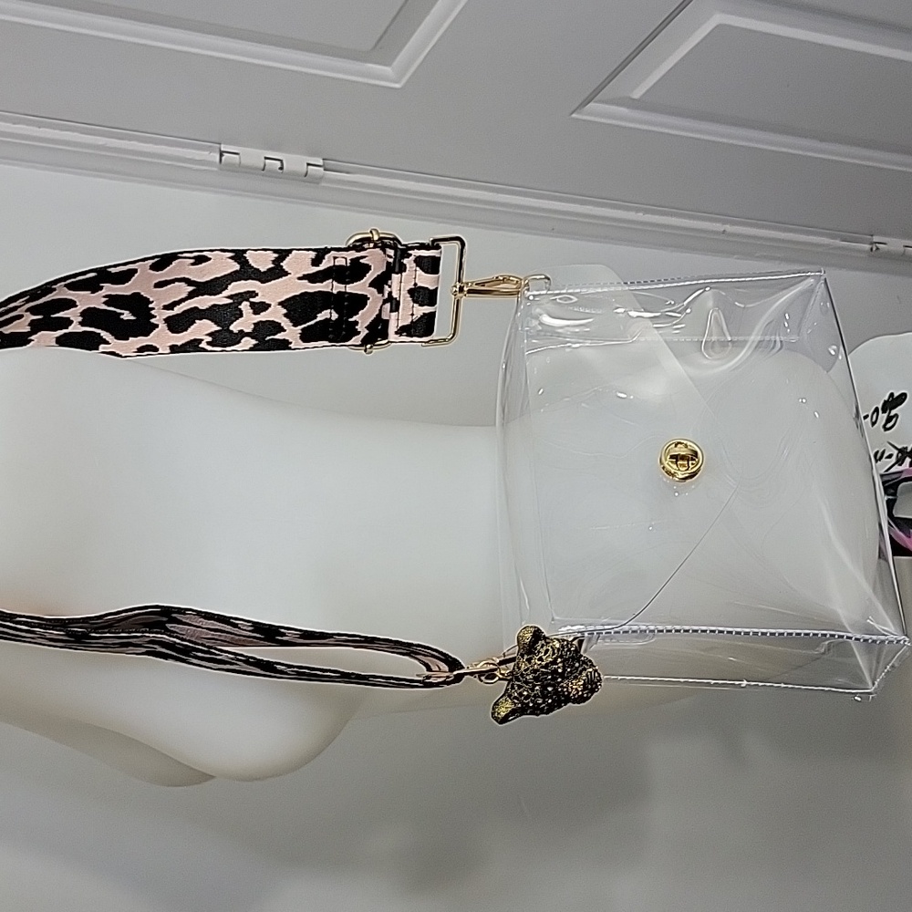 Transparent Cheetah Adjustable Everyday Strap Purse